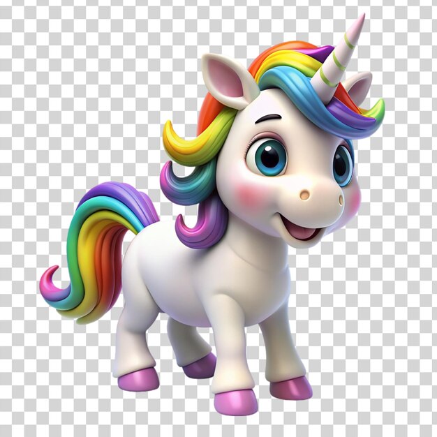 PSD happy unicorn 3d style isolated on transparent background