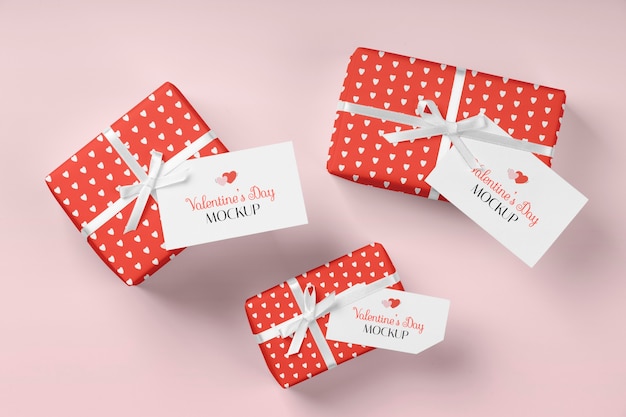 PSD happy valentijnsdag cadeau mockup ontwerp