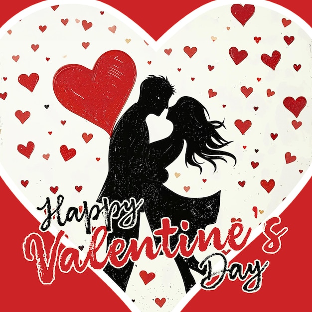 Happy Valentijnsdag handgetekende creatieve wenskaart