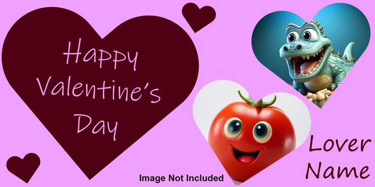 PSD happy valentine card psd template mockup