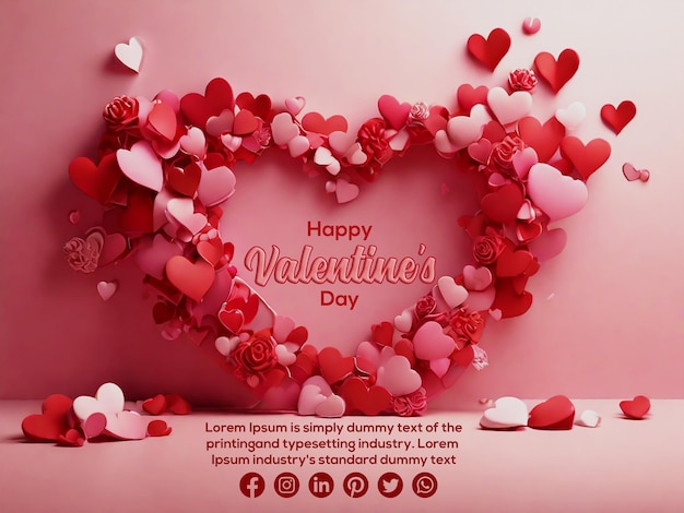 happy valentine day background template design