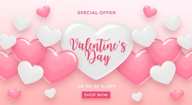 Happy valentine day sale banner 