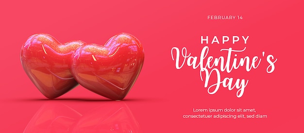 PSD happy valentine's day banner