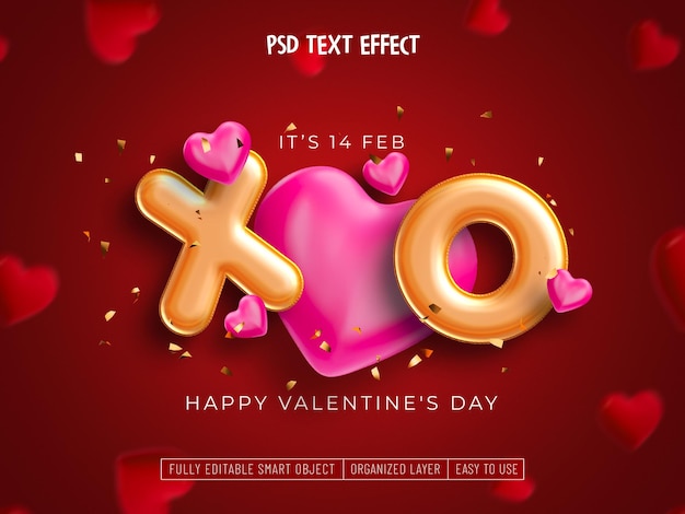 Happy valentine's day editable text effect