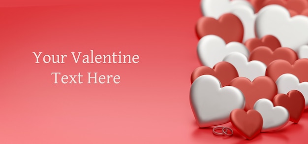 С Днем Святого Валентина открытки шаблон с сердечками