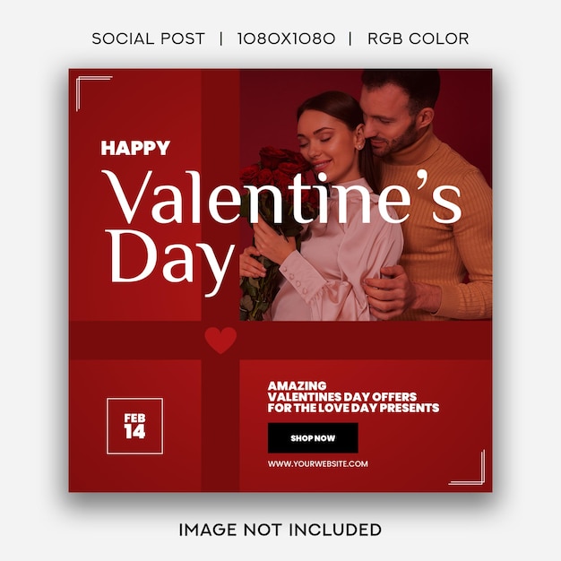 PSD happy valentine's day party social post-sjabloon