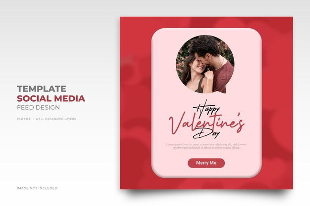 Happy valentine's day social media instagram post template with photo