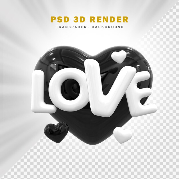 PSD buon san valentino con cuori 3d