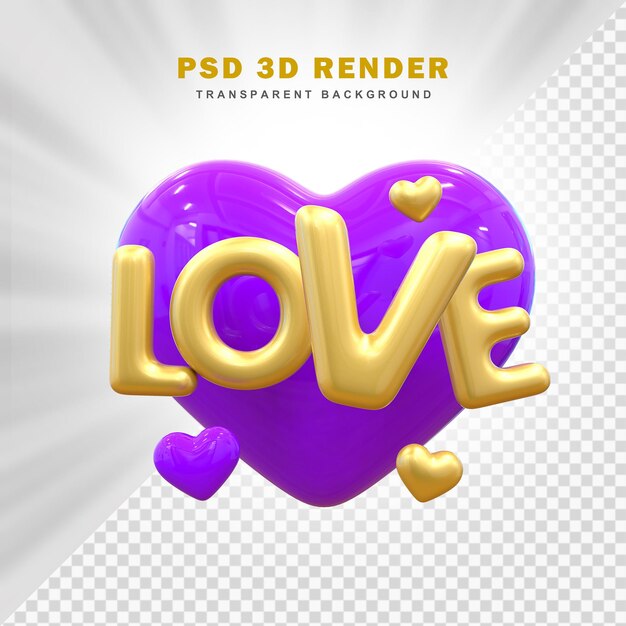 PSD buon san valentino con cuori 3d