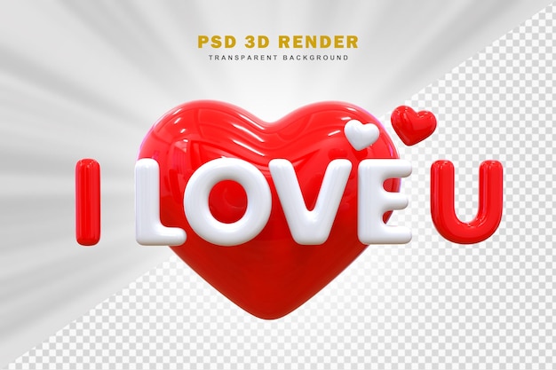 PSD buon san valentino con cuori 3d