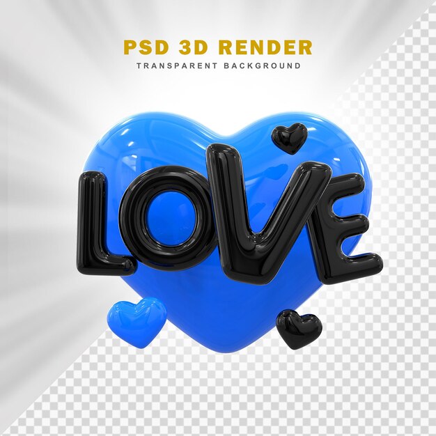 Happy valentine's day with 3d hearts