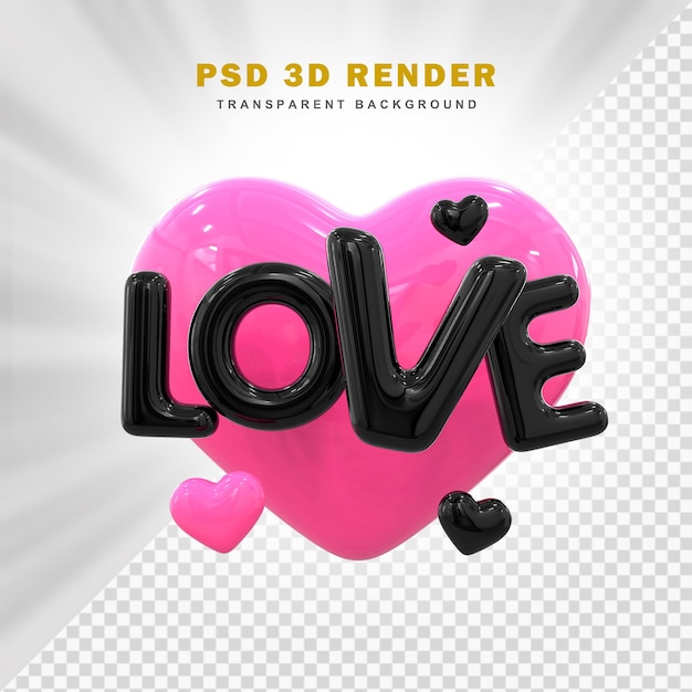 PSD buon san valentino con cuori 3d