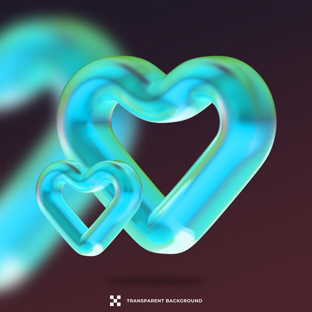 happy valentine's day with 3d hearts