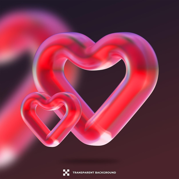 Happy valentine's day with 3d hearts