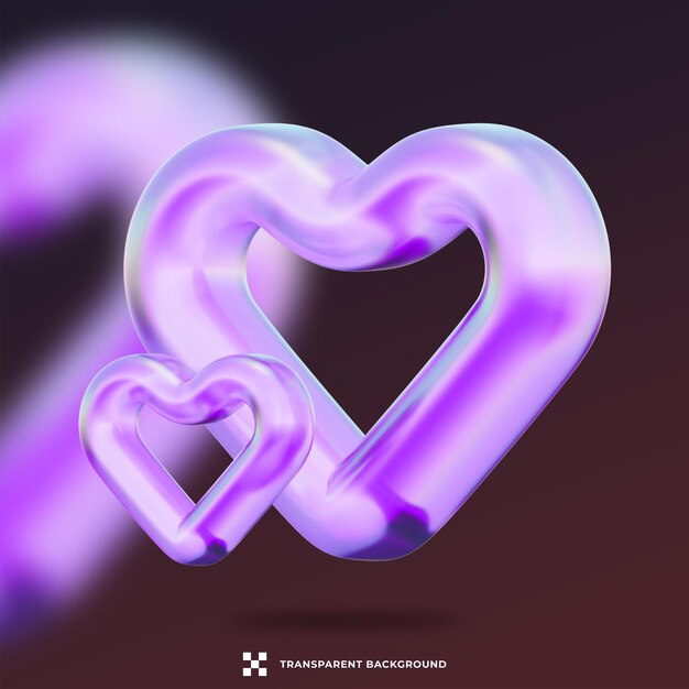 Happy valentine's day with 3d hearts