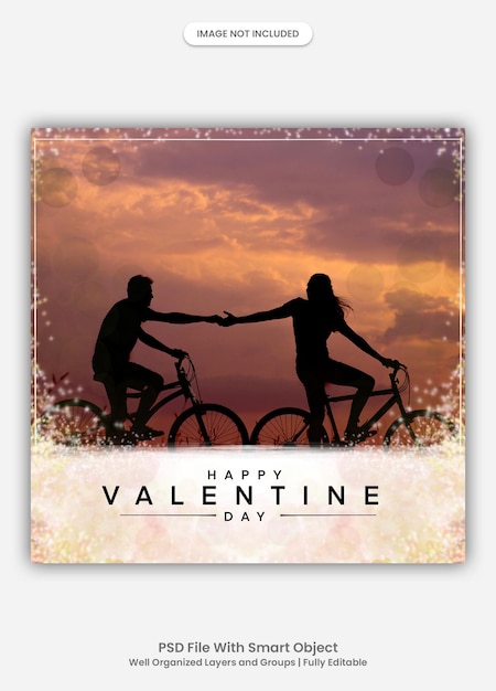 PSD happy valentine social media banner lub szablon postu na instagramie