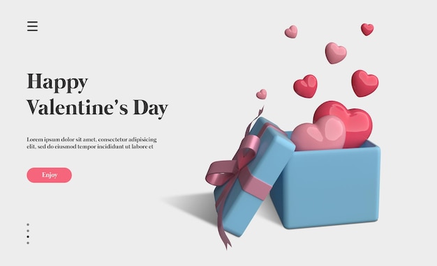 Happy Valentine Z Renderowaniem Obiektów 3d