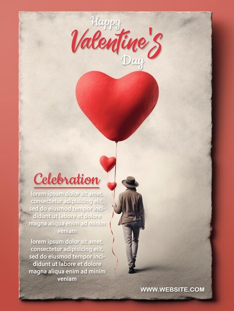 PSD happy valentine39s day celebration poster