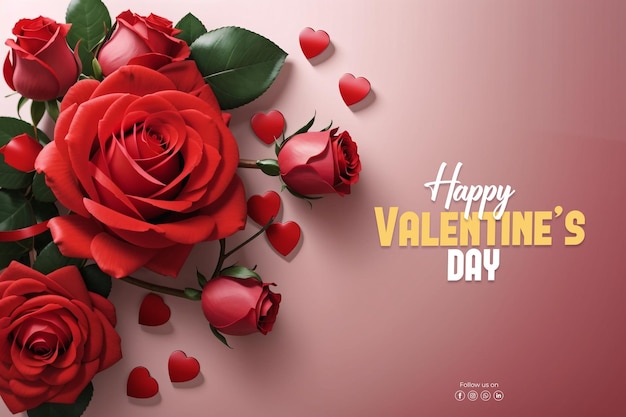 PSD happy valentines day banner design template