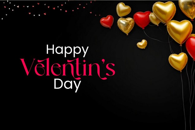 PSD felicità valentine banner biglietto di auguri con elementi di valentine come regalo e cuori