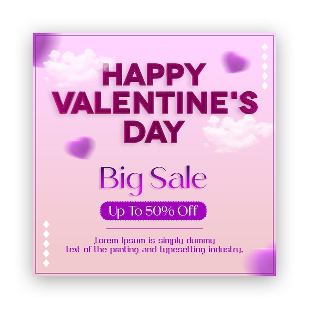 Happy valentines day big sale 50 template