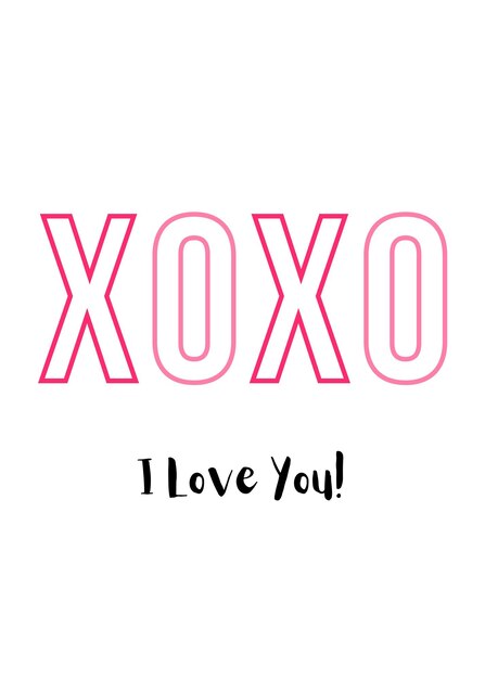 PSD 행복한 발렌타인 데이 카드 디자인 xoxo