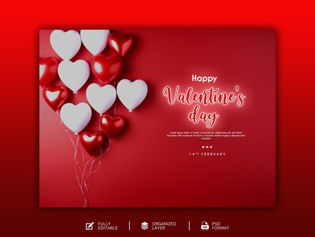 Happy valentines day celebration design and social media template