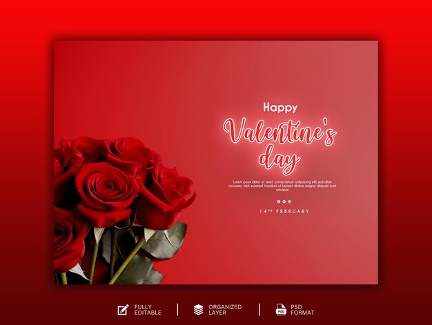 Happy valentines day celebration design and social media template