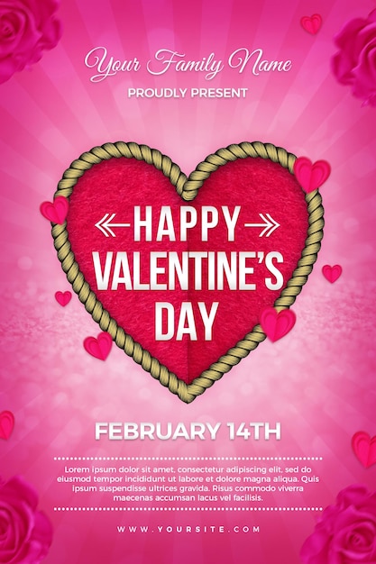 PSD happy valentines day flyer