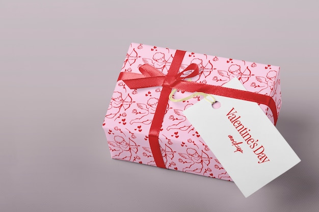 Design del mockup del regalo di felice giorno di san valentino