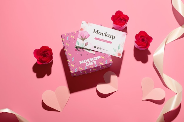 PSD happy valentines day gift mockup