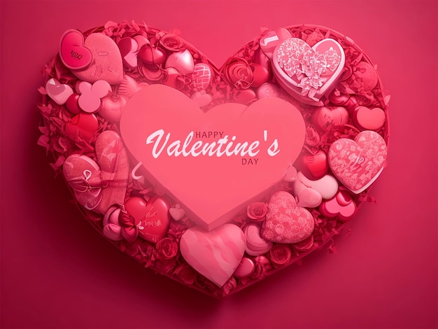 PSD happy valentines day greeting background