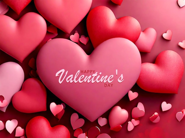 PSD happy valentines day greeting card design