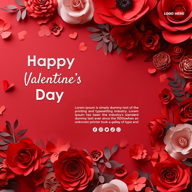 Happy Valentines Day greeting card with gifts celebration design