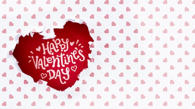 PSD happy valentines day lettering in heart shaped hole