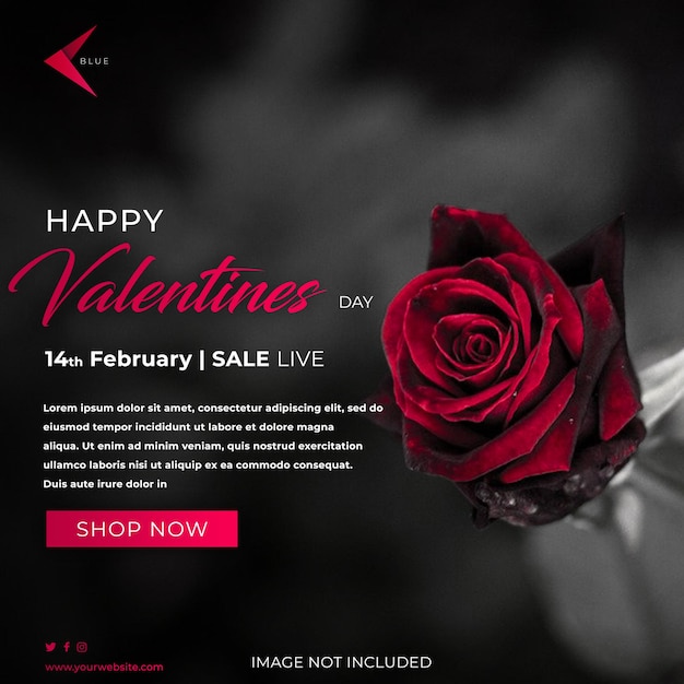 PSD happy valentines day premium post i ciemny motyw