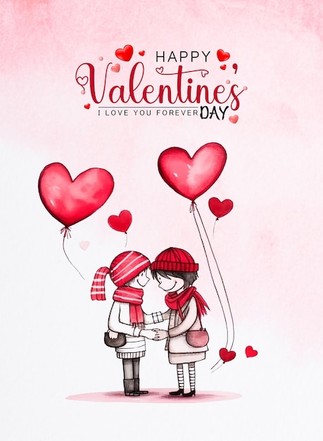 Happy valentines day psd banner greetings card