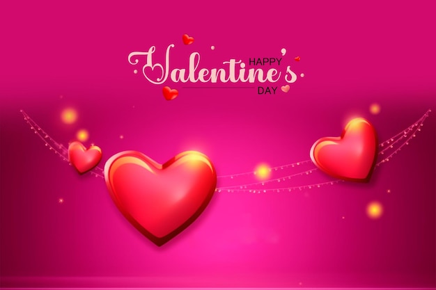 Happy valentines day psd banner greetings card