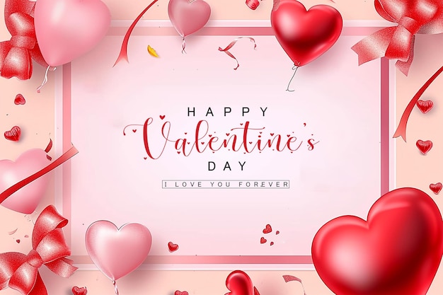 Happy valentines day psd banner greetings card