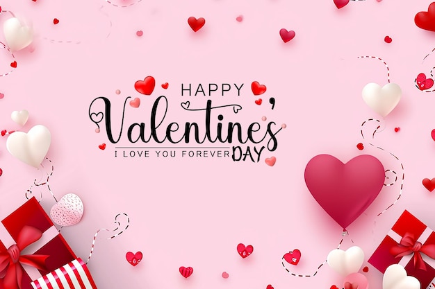 PSD happy valentines day psd banner greetings card