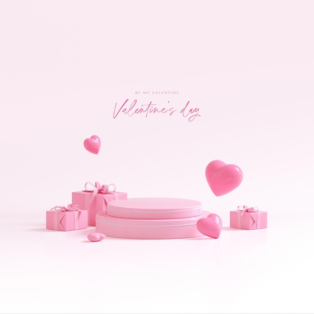 Happy Valentines Day roze achtergrond met realistische harten