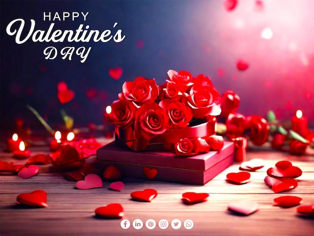 PSD happy valentines day social media banner design template