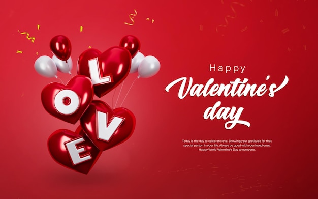 PSD happy valentines day social media banner design template