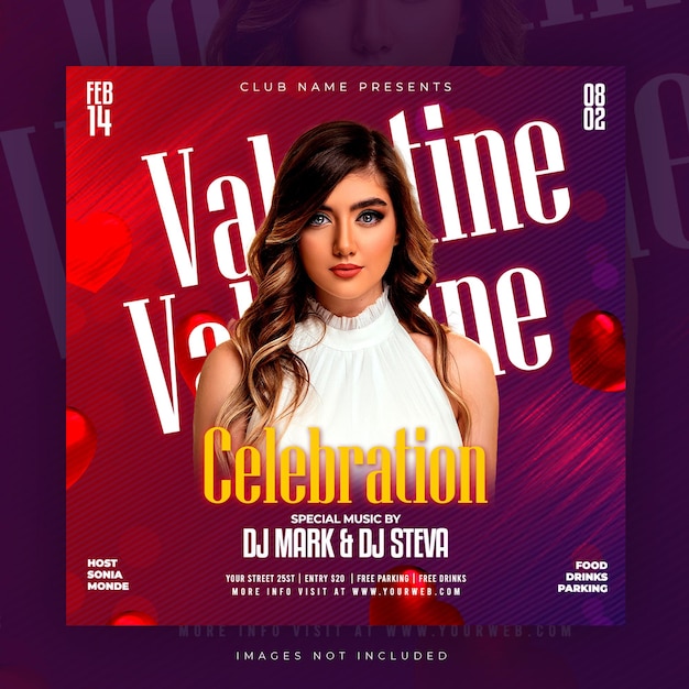 Happy valentines day social media post design or stylish social media ads valentines day template