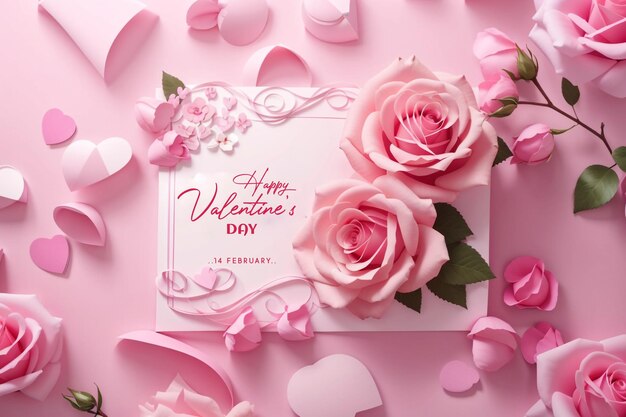 PSD happy valentines day stylish greeting background with heart