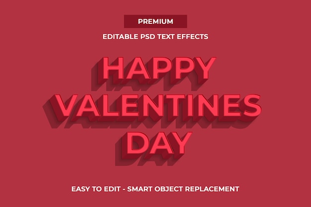 Happy valentines day text effects template