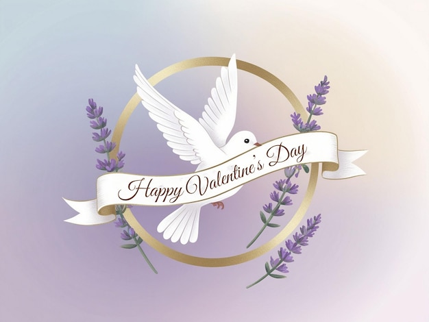 happy valentines day text with flower