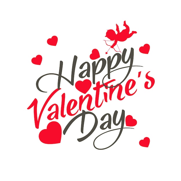 PSD happy valentines day typography poster isolated on white background