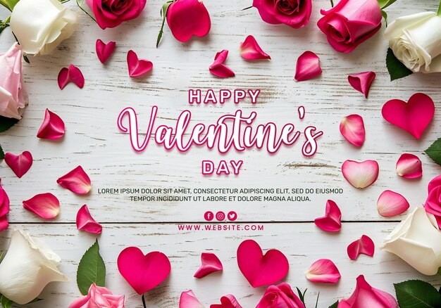 Happy Valentines Day Wishes Banner Design