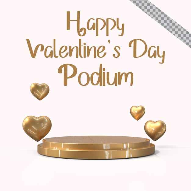 PSD buon san valentino con il podio vuoto 3d